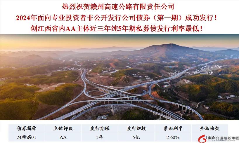 喜報(bào)！贛州交控集團(tuán)接連在資本市場(chǎng)發(fā)行債券成功！